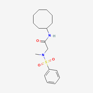 2-[benzenesulfonyl(methyl)amino]-N-cyclooctylacetamide