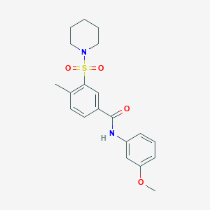 N-(3-methoxyphenyl)-4-methyl-3-(1-piperidinylsulfonyl)benzamide