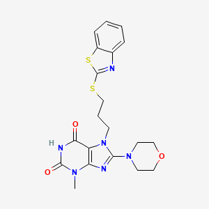 7-[3-(1,3-benzothiazol-2-ylthio)propyl]-3-methyl-8-(4-morpholinyl)-3,7-dihydro-1H-purine-2,6-dione