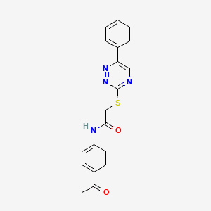 molecular formula C19H16N4O2S B4246465 N-(4-acetylphenyl)-2-[(6-phenyl-1,2,4-triazin-3-yl)sulfanyl]acetamide 