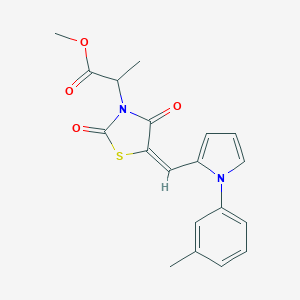 molecular formula C19H18N2O4S B424647 methyl 2-[(5E)-5-{[1-(3-methylphenyl)-1H-pyrrol-2-yl]methylidene}-2,4-dioxo-1,3-thiazolidin-3-yl]propanoate 