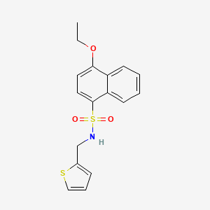 molecular formula C17H17NO3S2 B4246471 4-ethoxy-N-(thiophen-2-ylmethyl)naphthalene-1-sulfonamide 