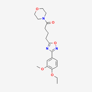 molecular formula C19H25N3O5 B4246487 4-{4-[3-(4-ethoxy-3-methoxyphenyl)-1,2,4-oxadiazol-5-yl]butanoyl}morpholine 