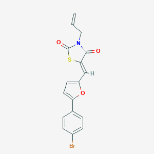 molecular formula C17H12BrNO3S B424650 3-Allyl-5-{[5-(4-bromophenyl)-2-furyl]methylene}-1,3-thiazolidine-2,4-dione 