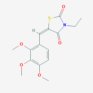 molecular formula C15H17NO5S B424651 (5E)-3-ethyl-5-(2,3,4-trimethoxybenzylidene)-1,3-thiazolidine-2,4-dione 