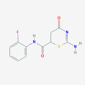 2-AMINO-N~6~-(2-FLUOROPHENYL)-4-OXO-5,6-DIHYDRO-4H-1,3-THIAZINE-6-CARBOXAMIDE