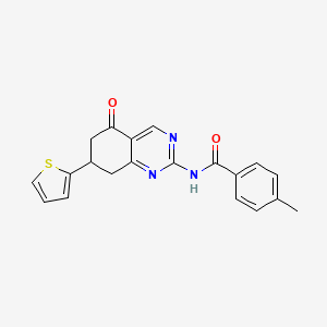 molecular formula C20H17N3O2S B4246530 4-methyl-N-[5-oxo-7-(thiophen-2-yl)-5,6,7,8-tetrahydroquinazolin-2-yl]benzamide 