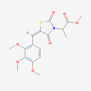 molecular formula C17H19NO7S B424654 methyl 2-[(5E)-2,4-dioxo-5-(2,3,4-trimethoxybenzylidene)-1,3-thiazolidin-3-yl]propanoate 