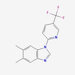 molecular formula C15H12F3N3 B4246568 5,6-Dimethyl-1-[5-(trifluoromethyl)pyridin-2-yl]benzimidazole 