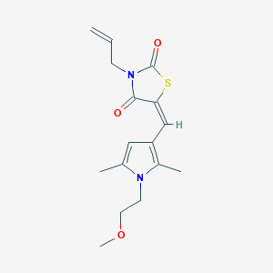 (5E)-5-{[1-(2-methoxyethyl)-2,5-dimethyl-1H-pyrrol-3-yl]methylidene}-3-(prop-2-en-1-yl)-1,3-thiazolidine-2,4-dione