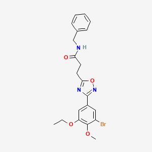 N-benzyl-3-[3-(3-bromo-5-ethoxy-4-methoxyphenyl)-1,2,4-oxadiazol-5-yl]propanamide