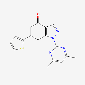 1-(4,6-dimethylpyrimidin-2-yl)-6-(thiophen-2-yl)-1,5,6,7-tetrahydro-4H-indazol-4-one