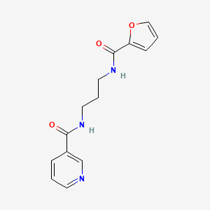 molecular formula C14H15N3O3 B4246609 N-{3-[(furan-2-ylcarbonyl)amino]propyl}pyridine-3-carboxamide 