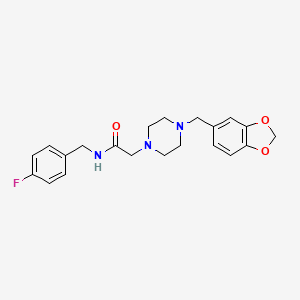 2-{4-[(2H-13-BENZODIOXOL-5-YL)METHYL]PIPERAZIN-1-YL}-N-[(4-FLUOROPHENYL)METHYL]ACETAMIDE