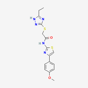 molecular formula C16H17N5O2S2 B4246651 2-[(5-ethyl-1H-1,2,4-triazol-3-yl)sulfanyl]-N-[4-(4-methoxyphenyl)-1,3-thiazol-2-yl]acetamide 