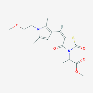 methyl 2-[(5E)-5-{[1-(2-methoxyethyl)-2,5-dimethyl-1H-pyrrol-3-yl]methylidene}-2,4-dioxo-1,3-thiazolidin-3-yl]propanoate