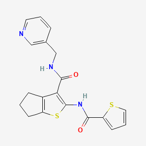 N-(pyridin-3-ylmethyl)-2-[(thiophen-2-ylcarbonyl)amino]-5,6-dihydro-4H-cyclopenta[b]thiophene-3-carboxamide