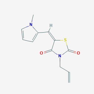 molecular formula C12H12N2O2S B424668 (5E)-5-[(1-methyl-1H-pyrrol-2-yl)methylidene]-3-(prop-2-en-1-yl)-1,3-thiazolidine-2,4-dione 