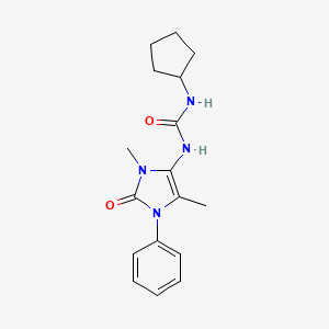 molecular formula C17H22N4O2 B4246698 1-Cyclopentyl-3-(3,5-dimethyl-2-oxo-1-phenylimidazol-4-yl)urea 