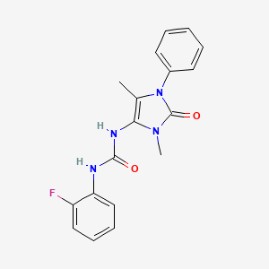 molecular formula C18H17FN4O2 B4246700 N-(3,5-dimethyl-2-oxo-1-phenyl-2,3-dihydro-1H-imidazol-4-yl)-N'-(2-fluorophenyl)urea 