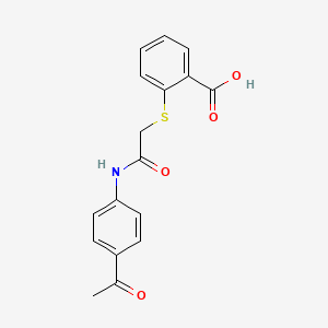 molecular formula C17H15NO4S B4246739 2-{[2-(4-ACETYLANILINO)-2-OXOETHYL]SULFANYL}BENZOIC ACID 