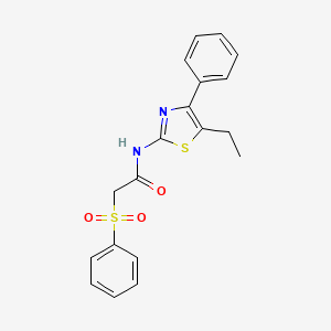 2-(benzenesulfonyl)-N-(5-ethyl-4-phenyl-1,3-thiazol-2-yl)acetamide