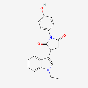 molecular formula C20H18N2O3 B4246752 3-(1-ethyl-1H-indol-3-yl)-1-(4-hydroxyphenyl)-2,5-pyrrolidinedione 