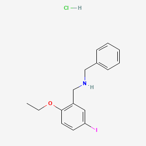 molecular formula C16H19ClINO B4246782 N-[(2-ethoxy-5-iodophenyl)methyl]-1-phenylmethanamine;hydrochloride 