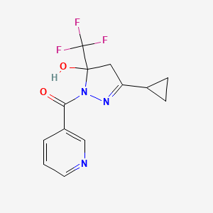 3-cyclopropyl-1-(3-pyridinylcarbonyl)-5-(trifluoromethyl)-4,5-dihydro-1H-pyrazol-5-ol