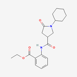 ETHYL 2-(1-CYCLOHEXYL-5-OXOPYRROLIDINE-3-AMIDO)BENZOATE