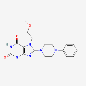 molecular formula C19H24N6O3 B4246842 7-(2-methoxyethyl)-3-methyl-8-(4-phenylpiperazin-1-yl)-1H-purine-2,6(3H,7H)-dione 