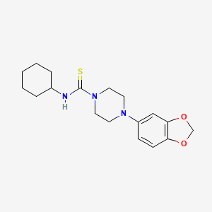 molecular formula C18H25N3O2S B4246866 4-(1,3-benzodioxol-5-yl)-N-cyclohexyl-1-piperazinecarbothioamide 