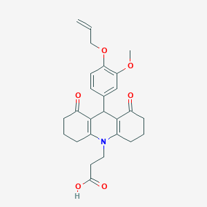 molecular formula C26H29NO6 B424687 3-(9-[4-(allyloxy)-3-methoxyphenyl]-1,8-dioxo-2,3,4,5,6,7,8,9-octahydro-10(1H)-acridinyl)propanoic acid 