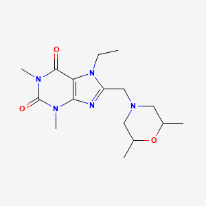 8-[(2,6-dimethylmorpholin-4-yl)methyl]-7-ethyl-1,3-dimethyl-3,7-dihydro-1H-purine-2,6-dione