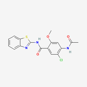 N-(1,3-BENZOTHIAZOL-2-YL)-5-CHLORO-4-ACETAMIDO-2-METHOXYBENZAMIDE