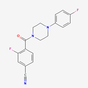 3-Fluoro-4-[4-(4-fluorophenyl)piperazine-1-carbonyl]benzonitrile