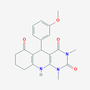 molecular formula C20H21N3O4 B4246964 5-(3-methoxyphenyl)-1,3-dimethyl-5,8,9,10-tetrahydropyrimido[4,5-b]quinoline-2,4,6(1H,3H,7H)-trione 