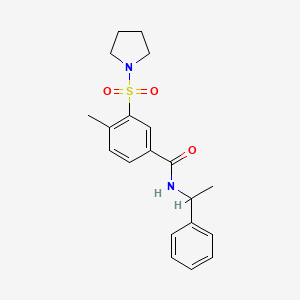 4-methyl-N-(1-phenylethyl)-3-(1-pyrrolidinylsulfonyl)benzamide