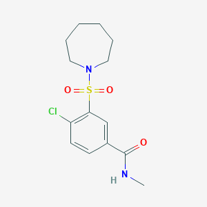 molecular formula C14H19ClN2O3S B4246996 3-(1-azepanylsulfonyl)-4-chloro-N-methylbenzamide 