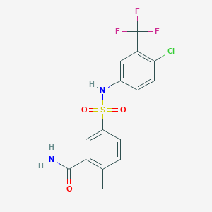 5-[[4-Chloro-3-(trifluoromethyl)phenyl]sulfamoyl]-2-methylbenzamide