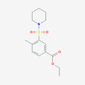 molecular formula C15H21NO4S B4247004 ethyl 4-methyl-3-(1-piperidinylsulfonyl)benzoate 