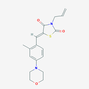 molecular formula C18H20N2O3S B424702 3-Allyl-5-[2-methyl-4-(4-morpholinyl)benzylidene]-1,3-thiazolidine-2,4-dione 