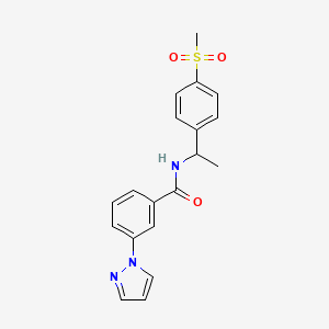 molecular formula C19H19N3O3S B4247039 N-{1-[4-(methylsulfonyl)phenyl]ethyl}-3-(1H-pyrazol-1-yl)benzamide 