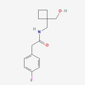 molecular formula C14H18FNO2 B4247046 2-(4-fluorophenyl)-N-{[1-(hydroxymethyl)cyclobutyl]methyl}acetamide 