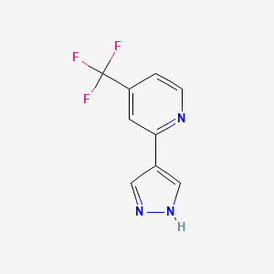 molecular formula C9H6F3N3 B4247064 2-(1H-pyrazol-4-yl)-4-(trifluoromethyl)pyridine 