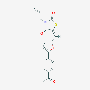 molecular formula C19H15NO4S B424708 5-{[5-(4-Acetylphenyl)-2-furyl]methylene}-3-allyl-1,3-thiazolidine-2,4-dione 