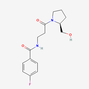 molecular formula C15H19FN2O3 B4247080 4-fluoro-N-{3-[(2S)-2-(hydroxymethyl)pyrrolidin-1-yl]-3-oxopropyl}benzamide 