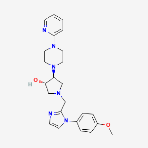 molecular formula C24H30N6O2 B4247099 (3S,4S)-1-[[1-(4-methoxyphenyl)imidazol-2-yl]methyl]-4-(4-pyridin-2-ylpiperazin-1-yl)pyrrolidin-3-ol 