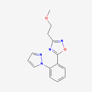 molecular formula C14H14N4O2 B4247105 3-(2-methoxyethyl)-5-[2-(1H-pyrazol-1-yl)phenyl]-1,2,4-oxadiazole 