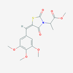 molecular formula C17H19NO7S B424711 methyl 2-[(5E)-2,4-dioxo-5-(3,4,5-trimethoxybenzylidene)-1,3-thiazolidin-3-yl]propanoate 